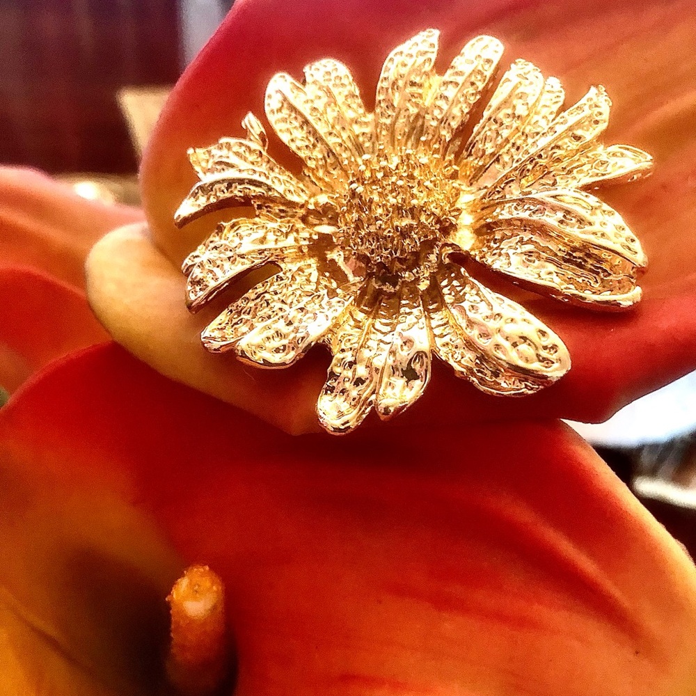 Golden Bloom Statement Ring